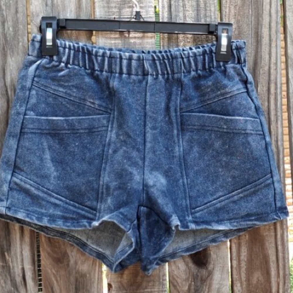 Urban Renewal for U.O. Linen Elastic-Waist Distressed Denim Women's Shorts